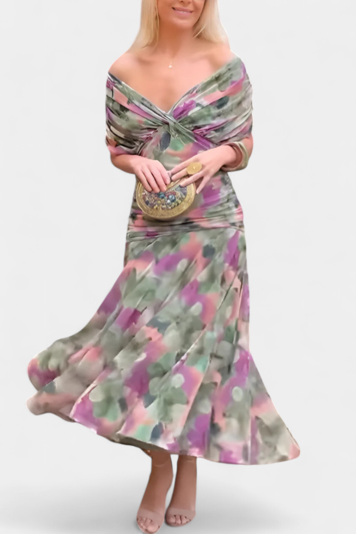 Fiona | Off-Shoulder Elegant Maxi Dress