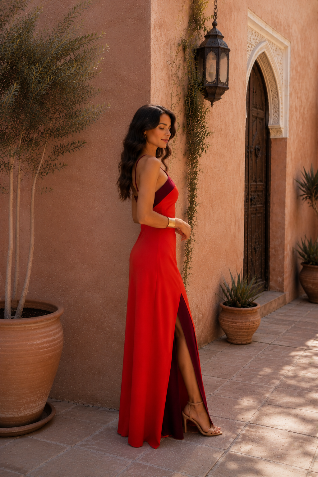 Reagan | Women's Halter Neck Maxi Dress with Side Slit