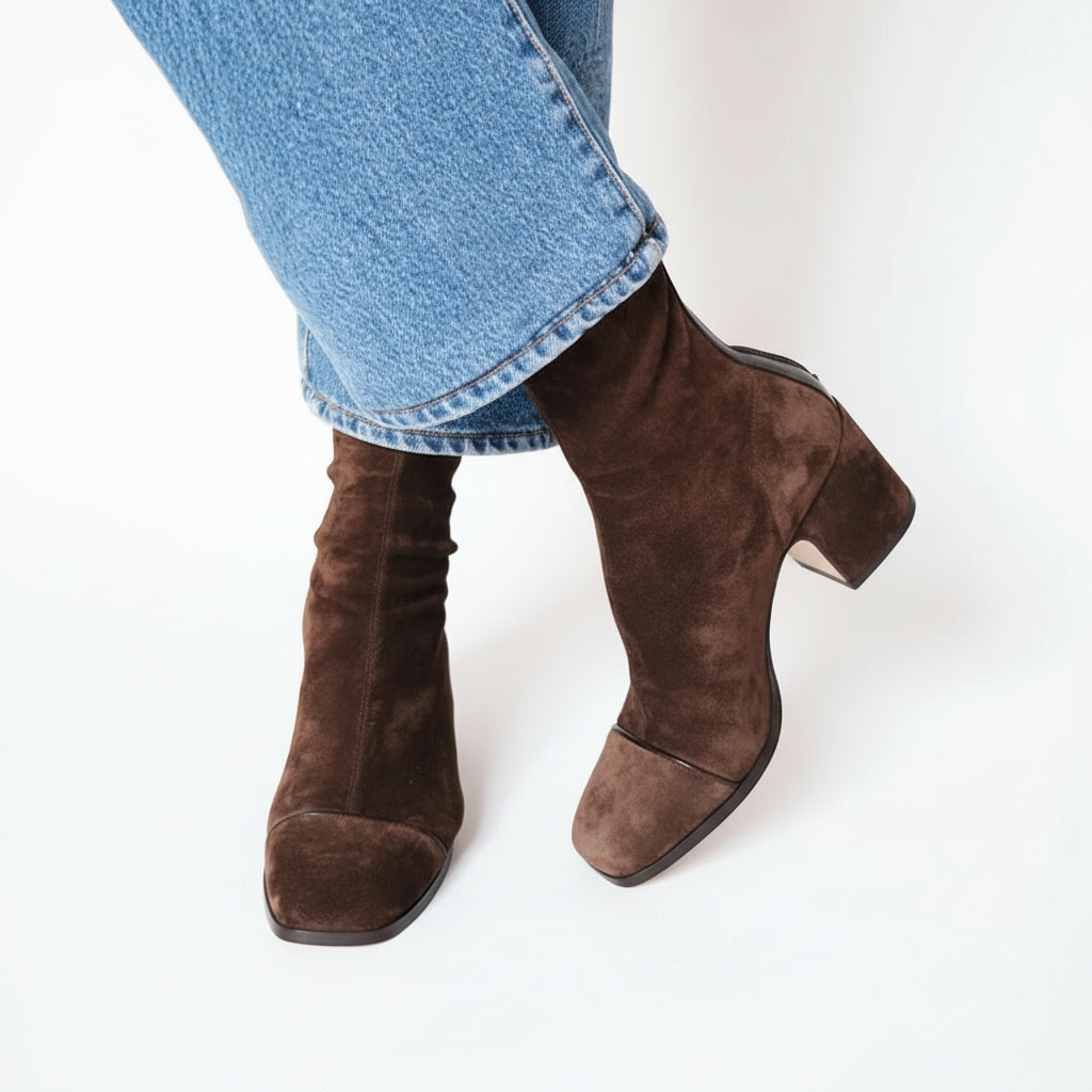 Chloe | Square Toe Block Heel Boots