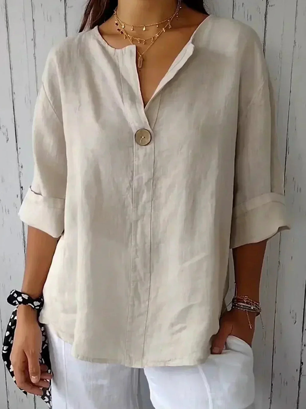 Nadine | Casual V-Neck Blouse