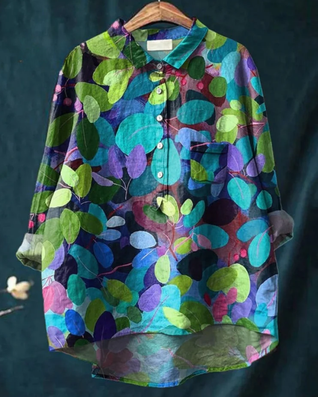 Odile | Women's Floral Shirt with Ruffle Detail