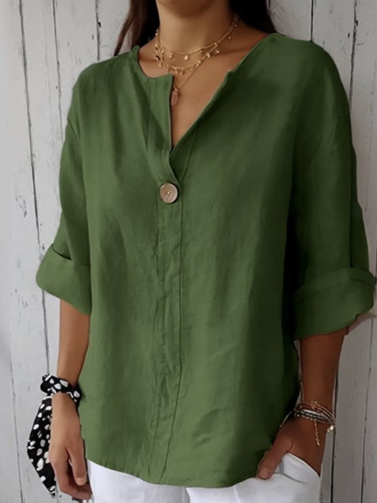 Nadine | Casual V-Neck Blouse