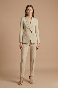 Soravienne | Two Piece Suit Shawl Lapel Blazer Straight Leg Trousers