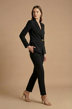 Soravienne | Two Piece Suit Shawl Lapel Blazer Straight Leg Trousers