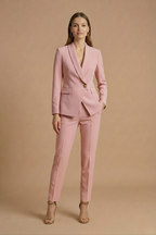 Soravienne | Two Piece Suit Shawl Lapel Blazer Straight Leg Trousers