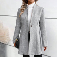 Diane | Classy Collarless Long Sleeve Outerwear
