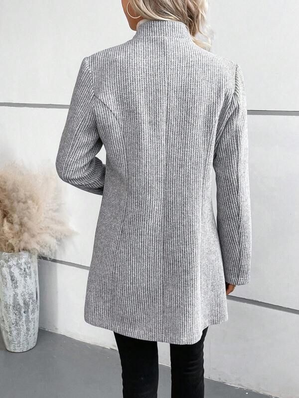 Diane | Classy Collarless Long Sleeve Outerwear