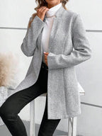 Diane | Classy Collarless Long Sleeve Outerwear