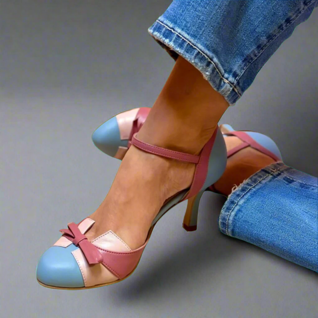 Hedy | Colorblock Bow Heels