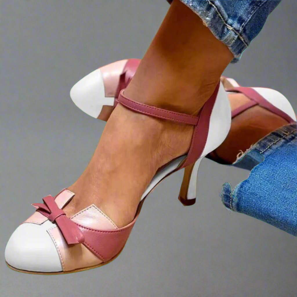 Hedy | Colorblock Bow Heels