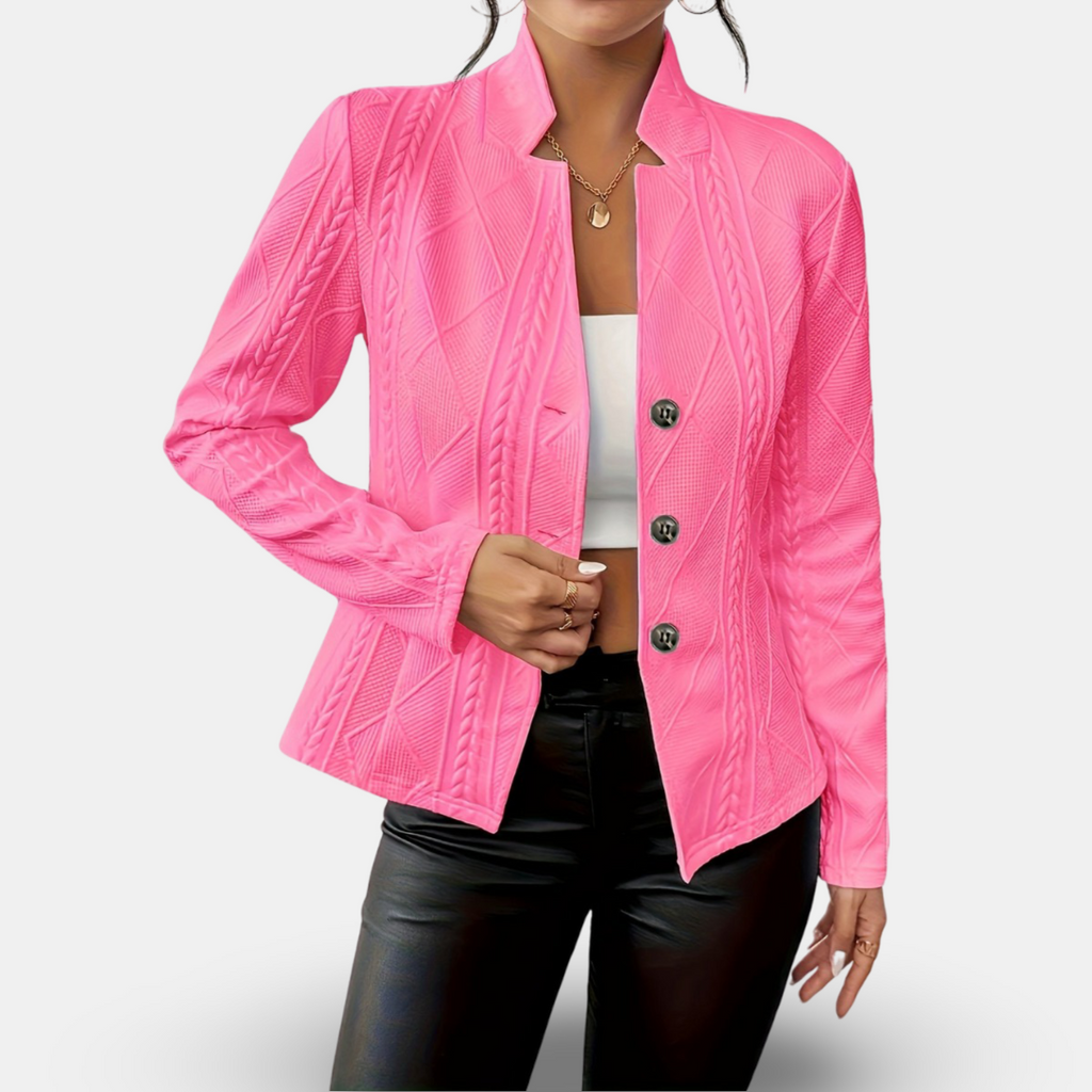 Delfina | Textured Button Blazer