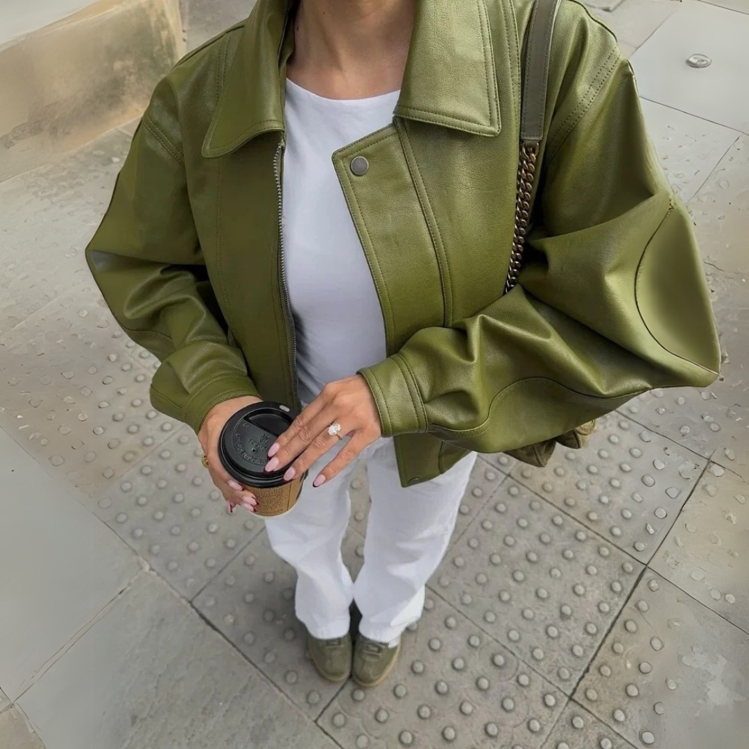 Ava | Faux Leather Oversized Jacket