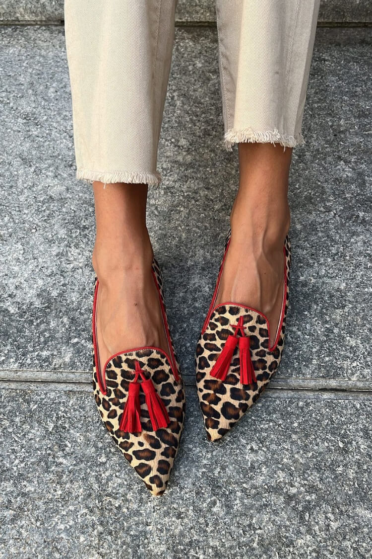 Semira | Animal Print Tassel Loafers