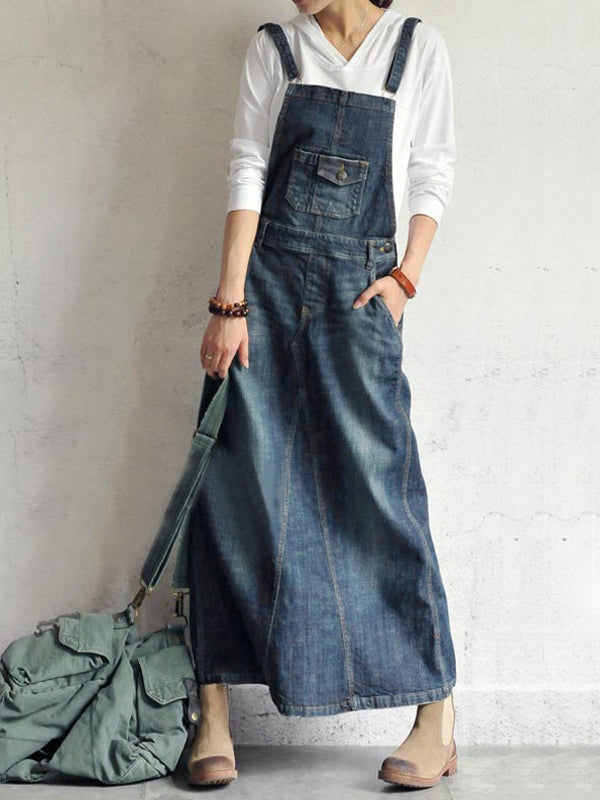 Demi | Denim Overall Dress