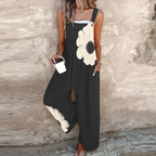 Coralee | Wide-Leg Statement Print Dungarees