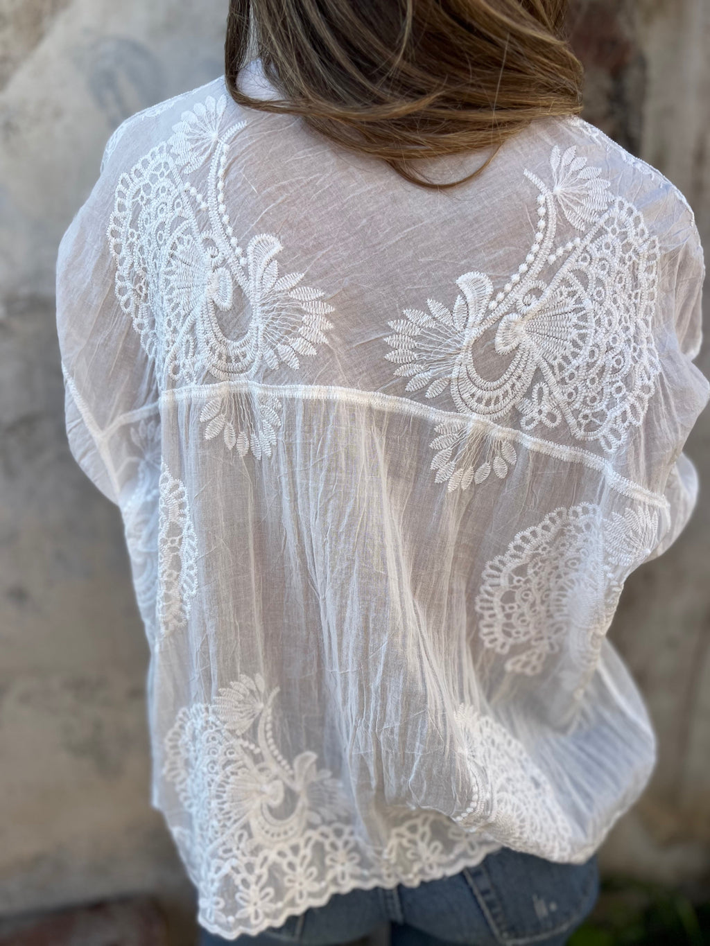 Yvonne | Embroidered Lace Blouse
