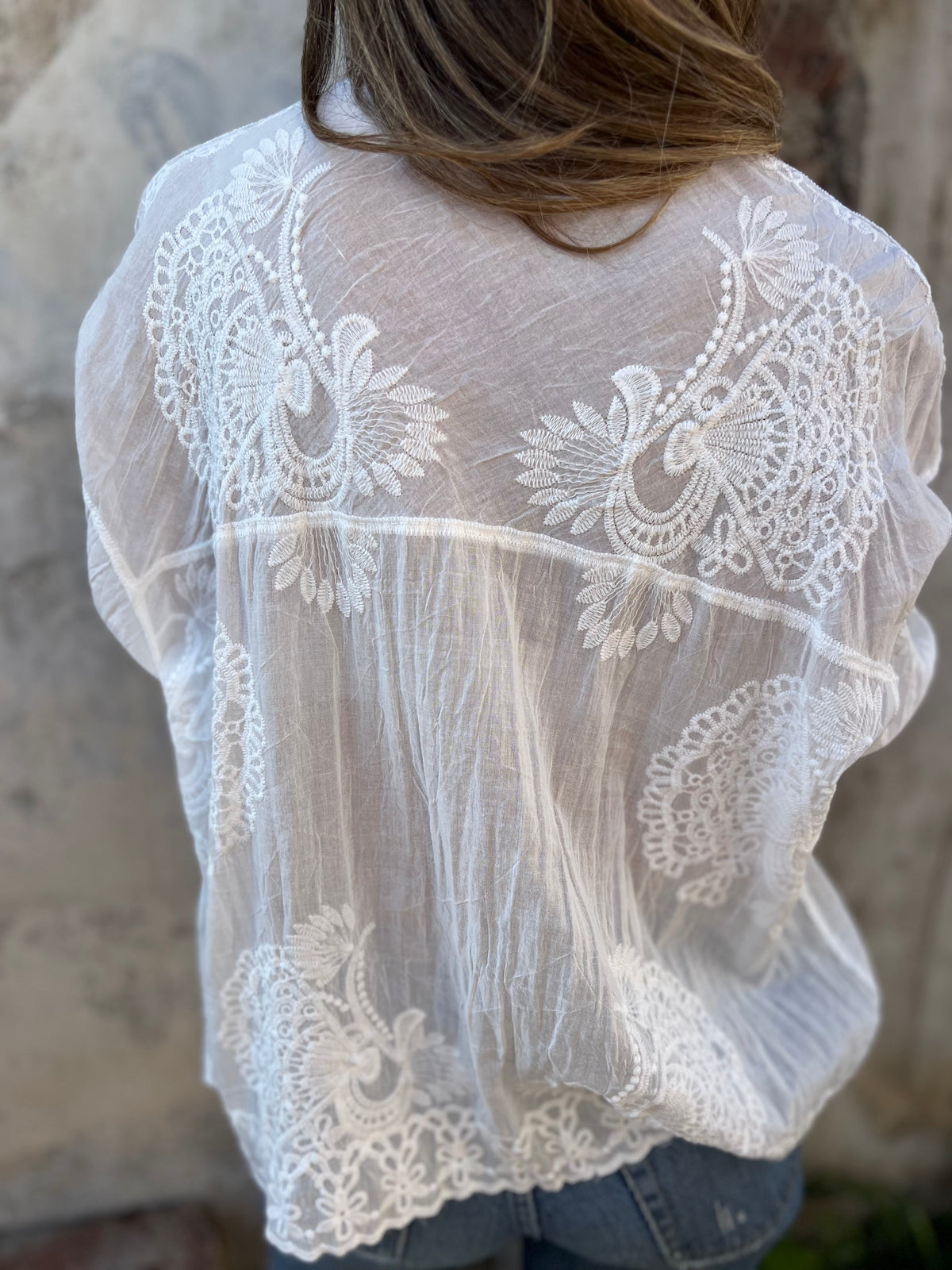 Yvonne | Embroidered Lace Blouse