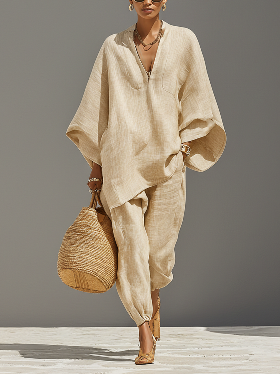 Solenne | Textured Asymmetric Two-Piece Set