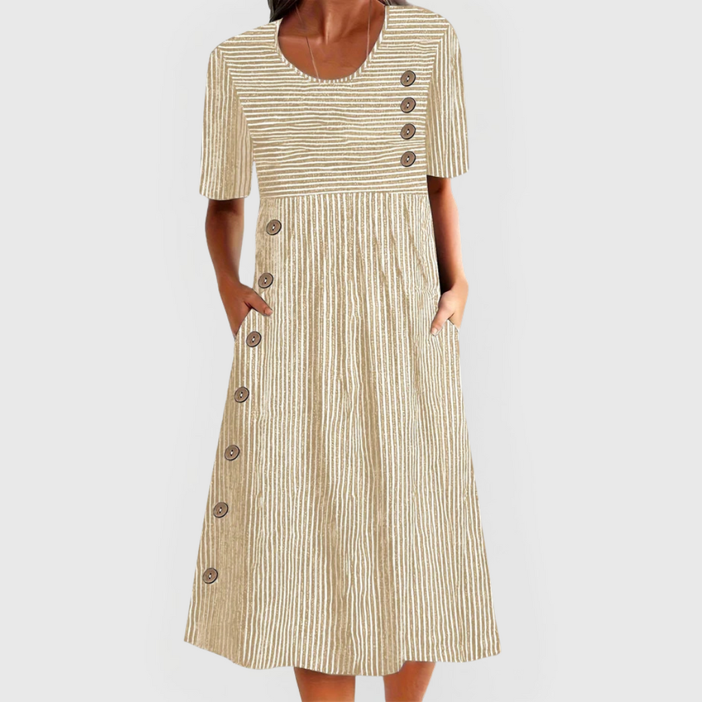 Corinne | Striped Midi Dress