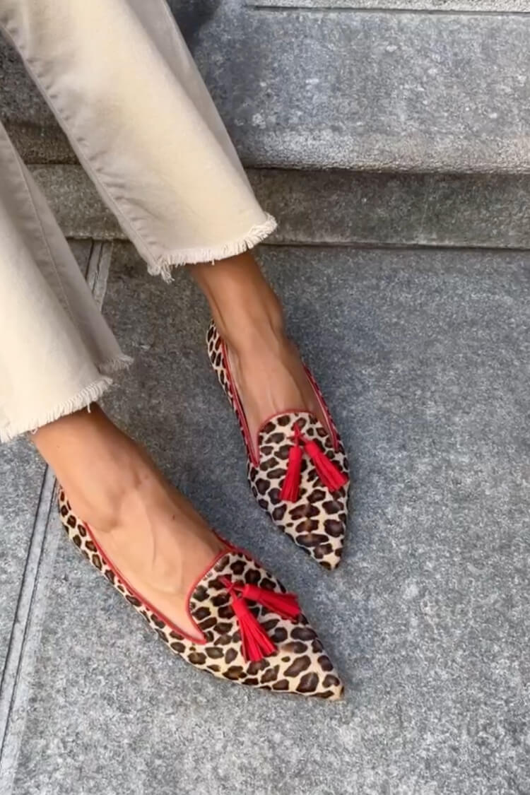 Semira | Animal Print Tassel Loafers