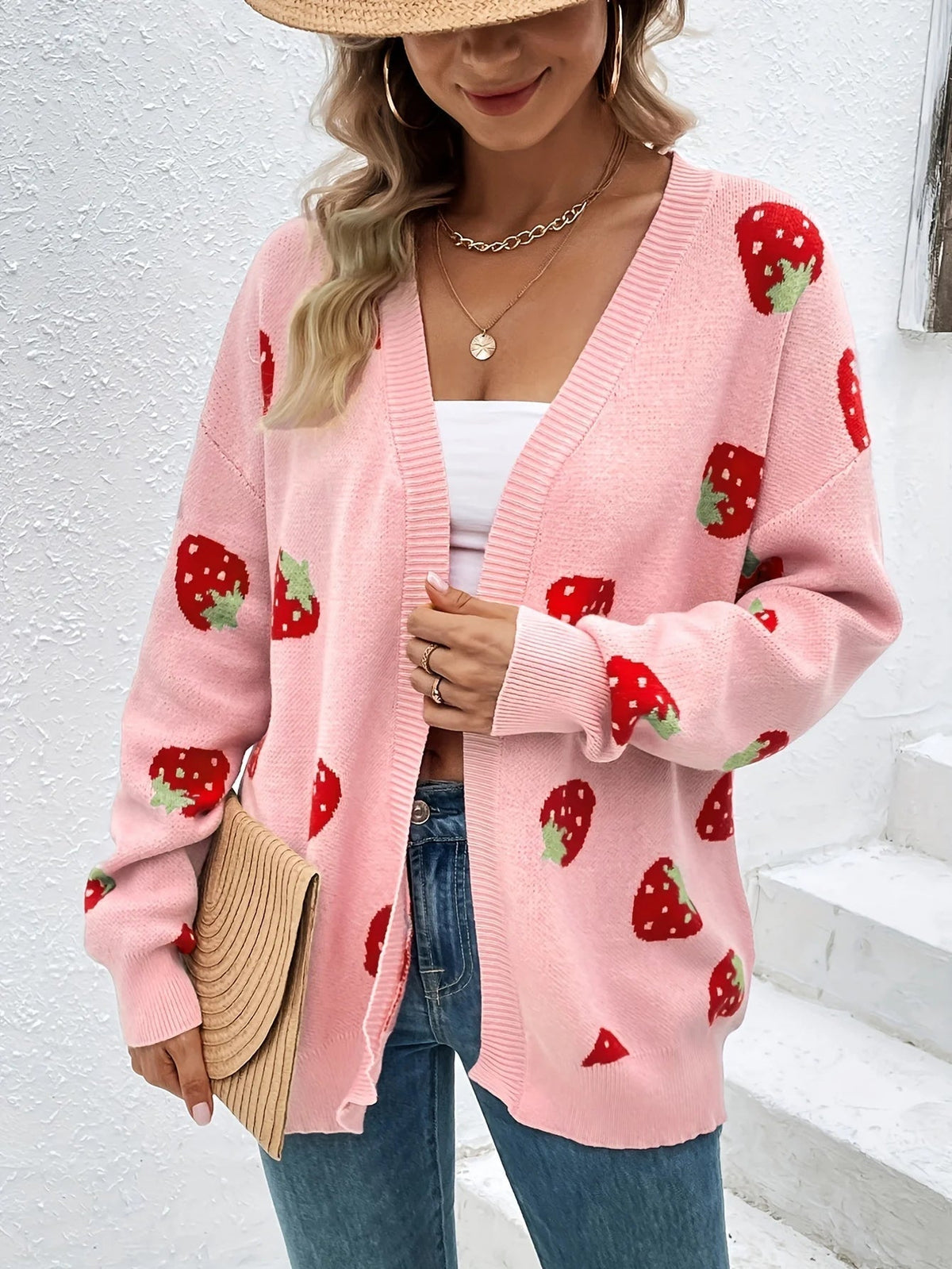 Cecile | Strawberry Motif Cardigan