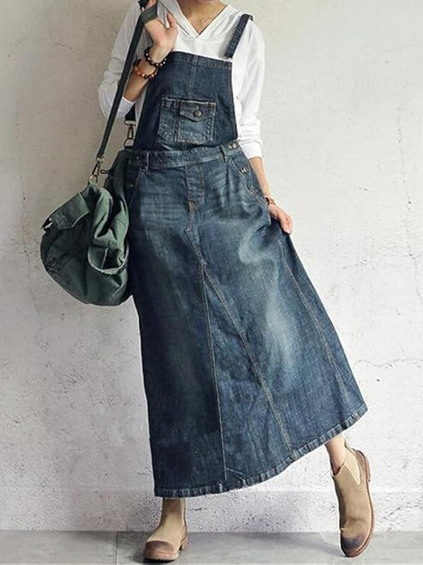 Demi | Denim Overall Dress