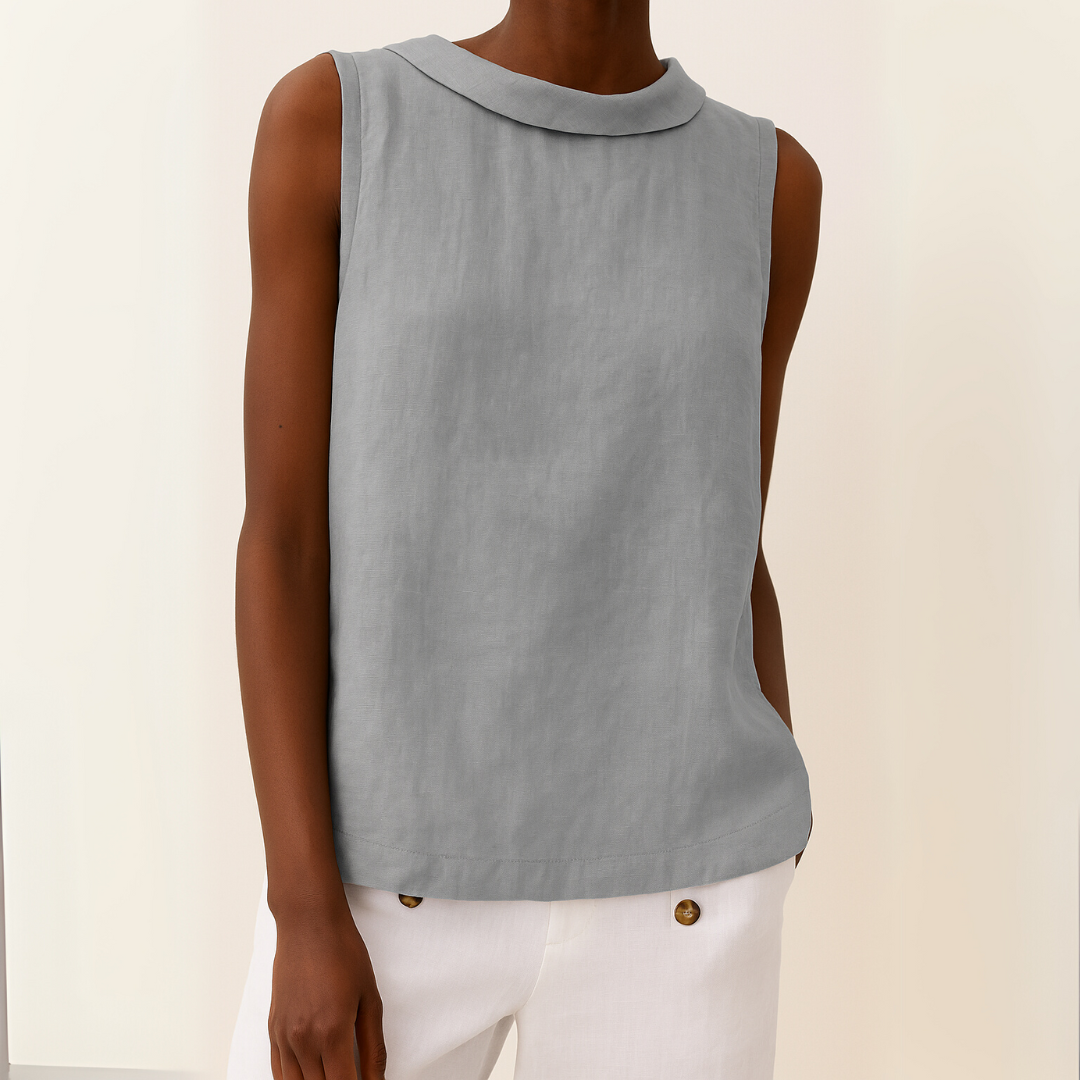 Adeline | Longline Sleeveless Linen Top