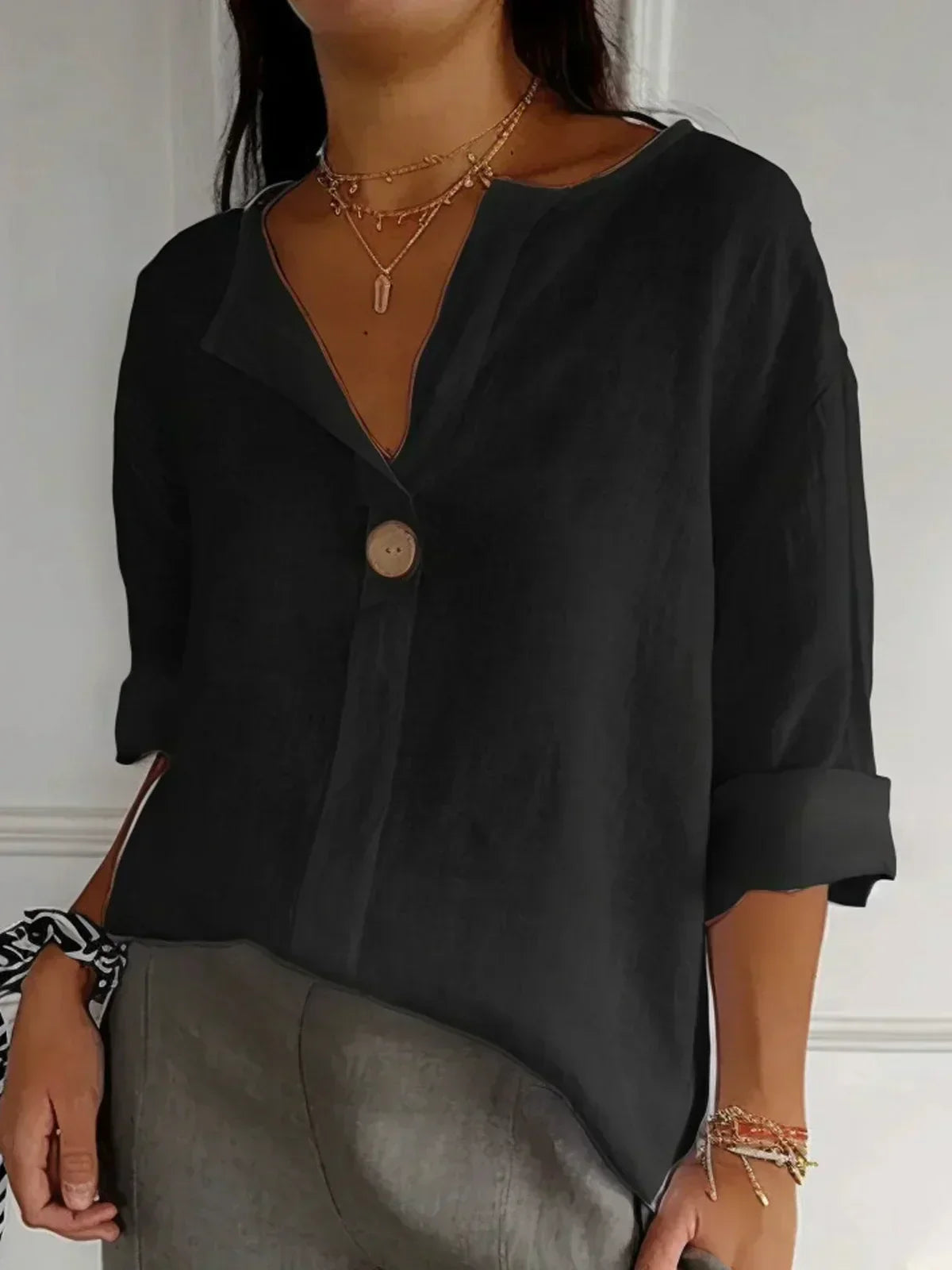 Nadine | Casual V-Neck Blouse