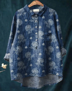 Odile | Women's Floral Shirt with Ruffle Detail
