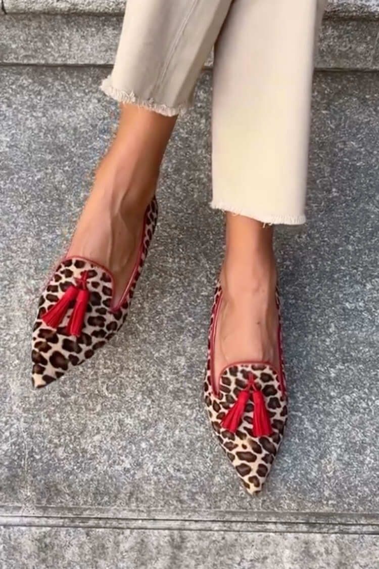Semira | Animal Print Tassel Loafers