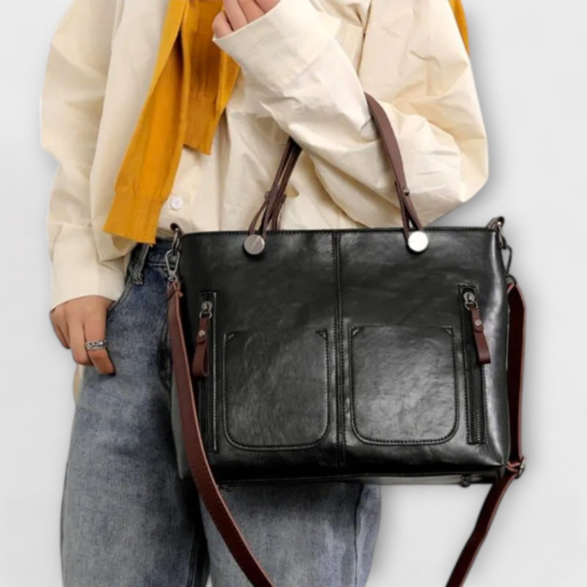 Sabrielle | Vintage Tote with Twin Front Pockets