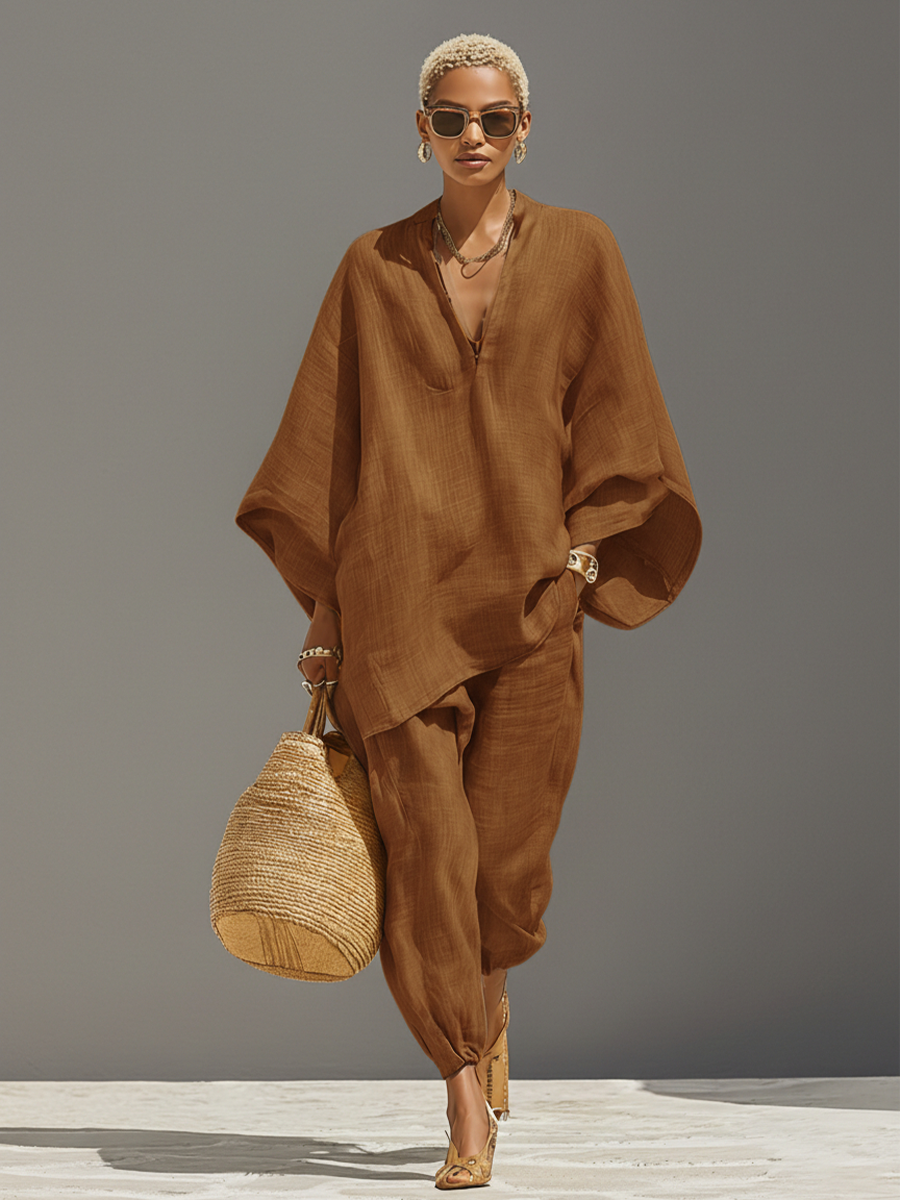 Solenne | Textured Asymmetric Two-Piece Set