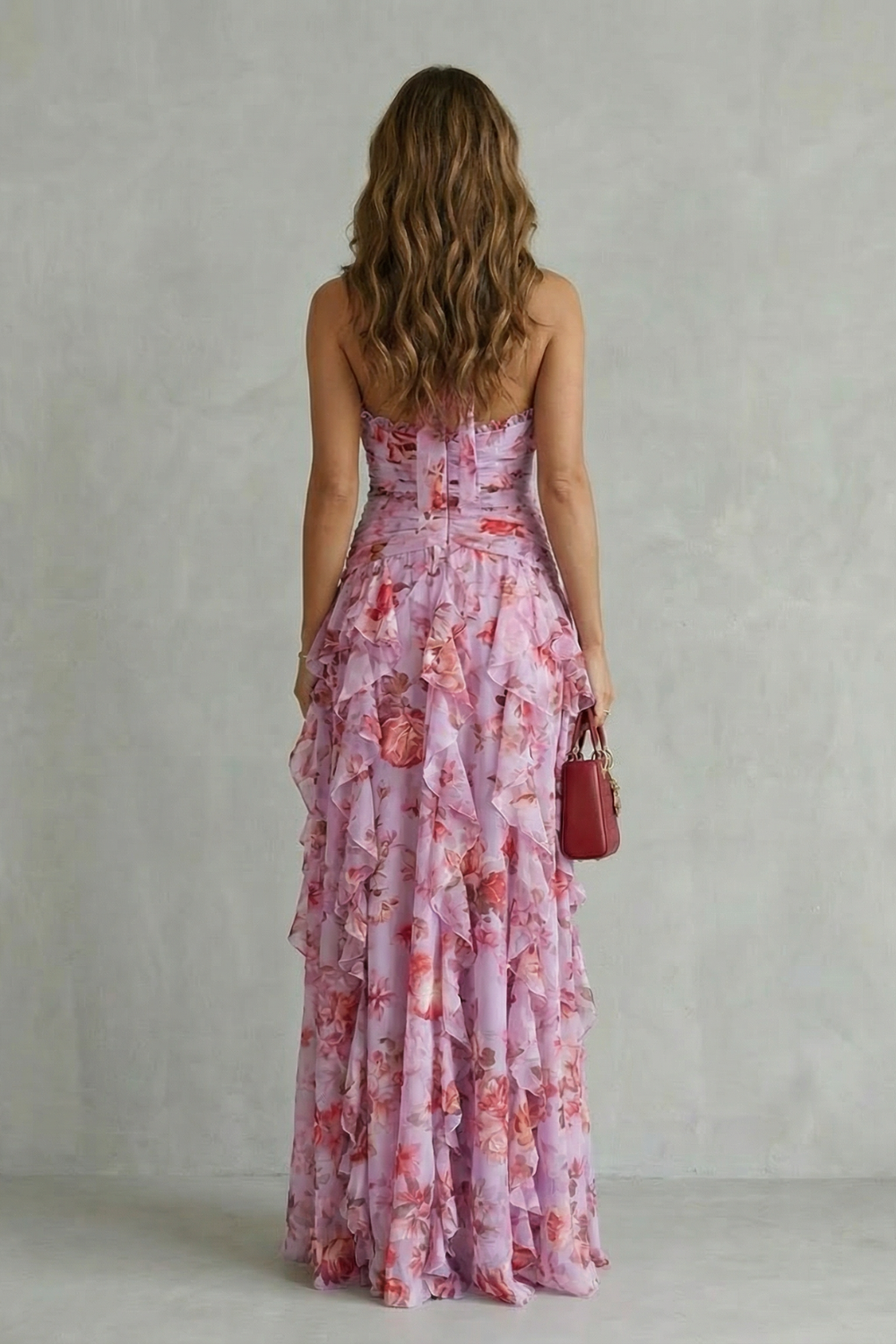 Anneliese | Women's Halter Floral Maxi Dress with Ruffles
