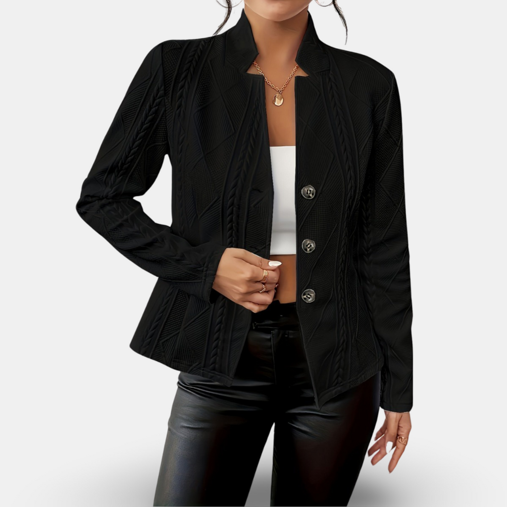 Delfina | Textured Button Blazer