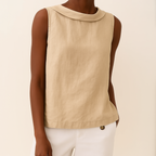 Adeline | Longline Sleeveless Linen Top
