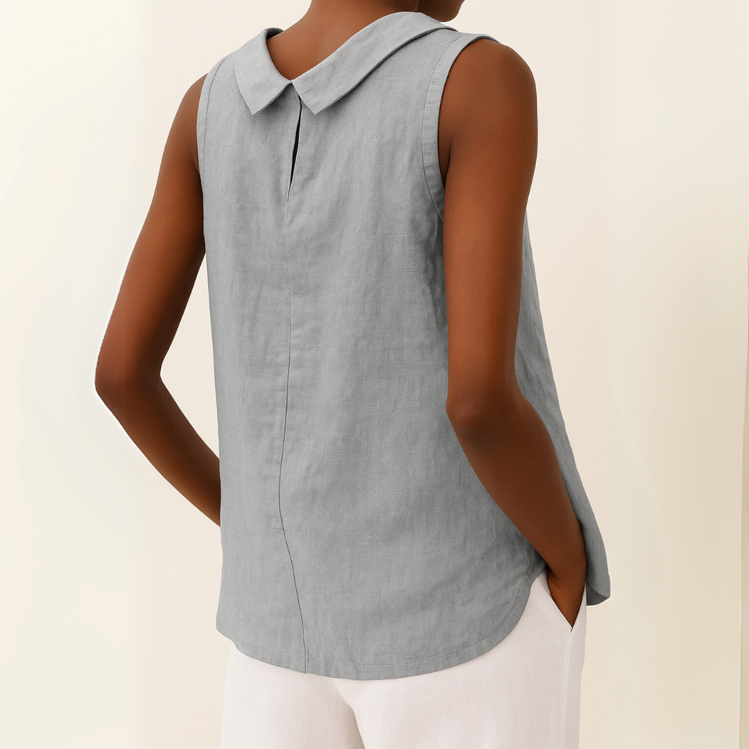 Adeline | Longline Sleeveless Linen Top