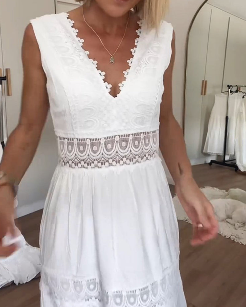 Colette | Lace Tank Midi Dress