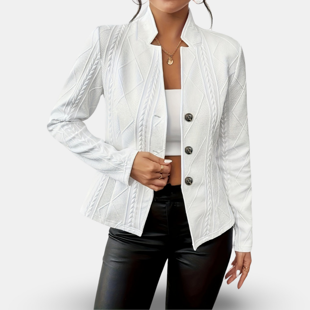 Delfina | Textured Button Blazer