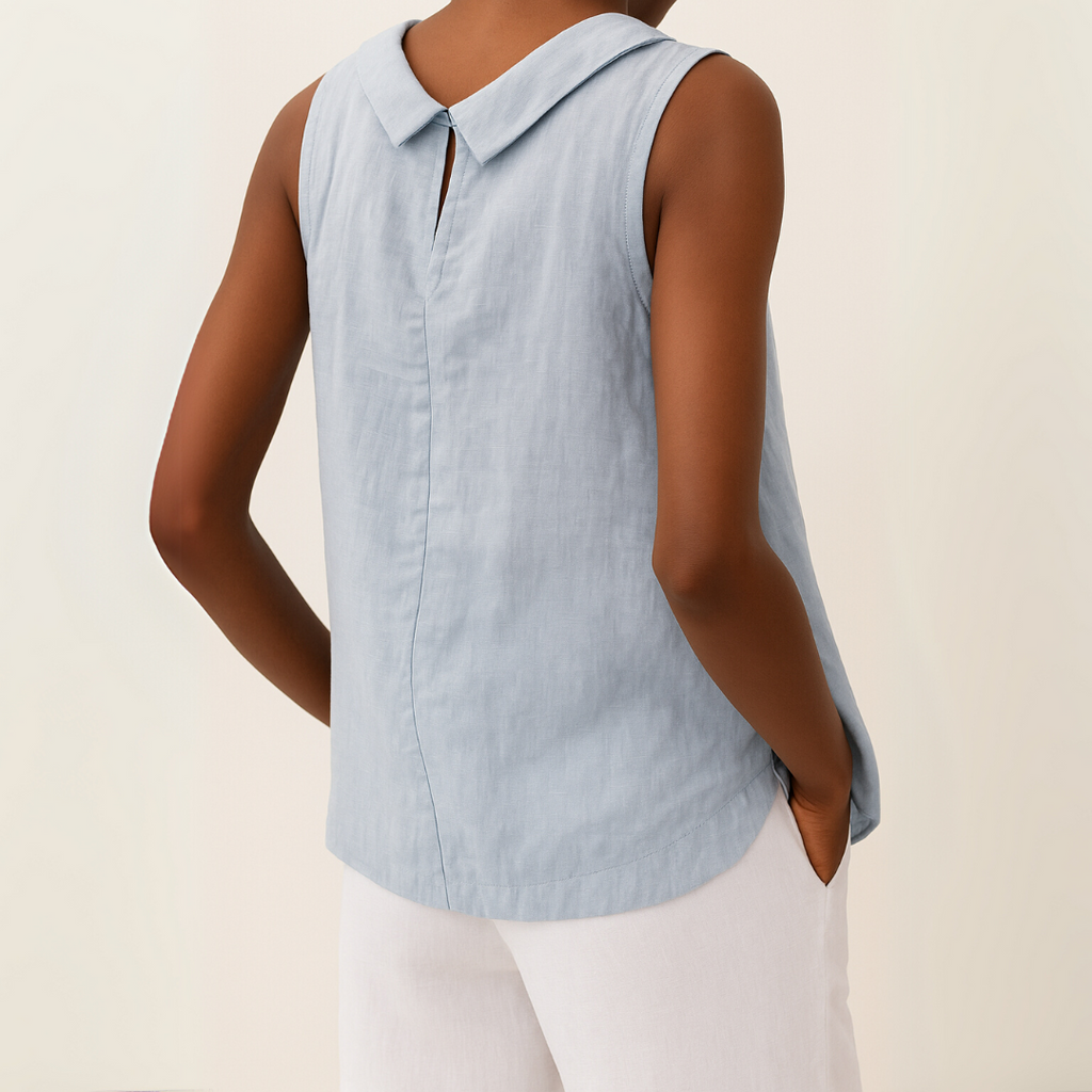 Adeline | Longline Sleeveless Linen Top