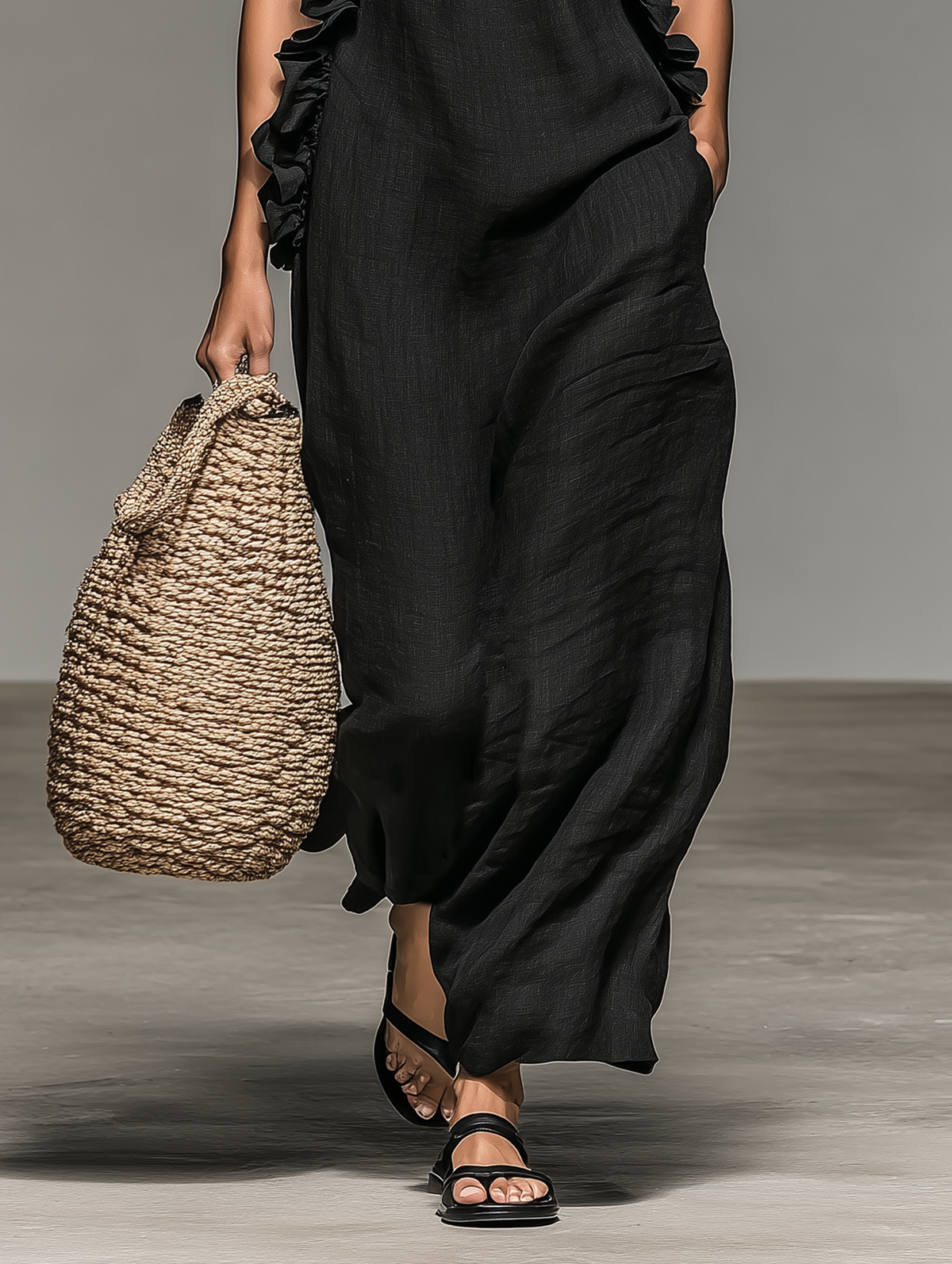 Lucy | Ruffle Sleeveless Maxi Dress