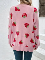 Cecile | Strawberry Motif Cardigan