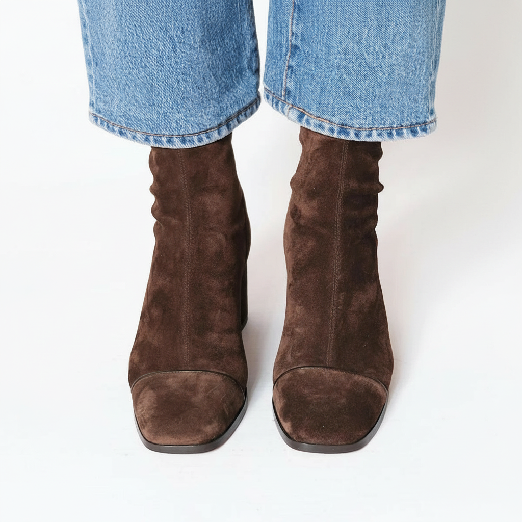 Chloe | Square Toe Block Heel Boots