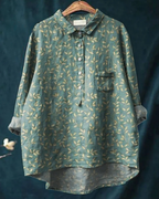 Odile | Women's Floral Shirt with Ruffle Detail