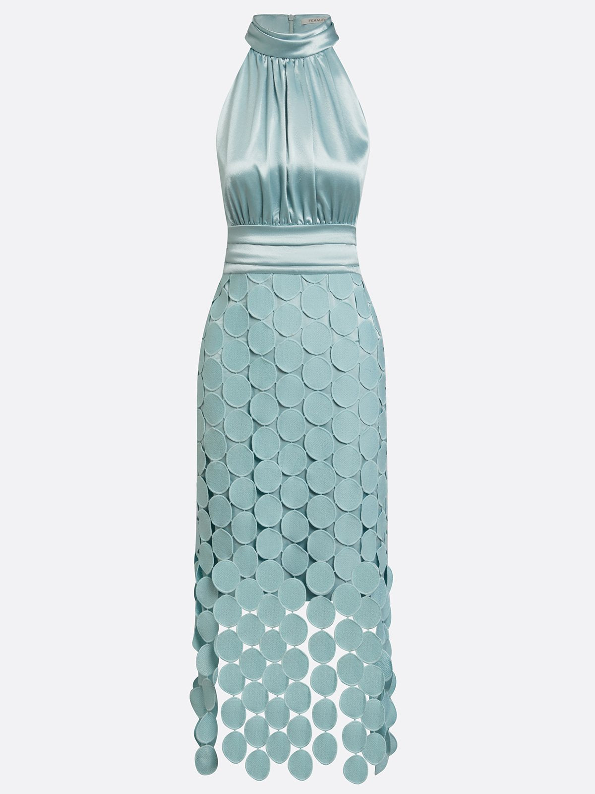 Georgia | Halter Neck Textured Midi Dress