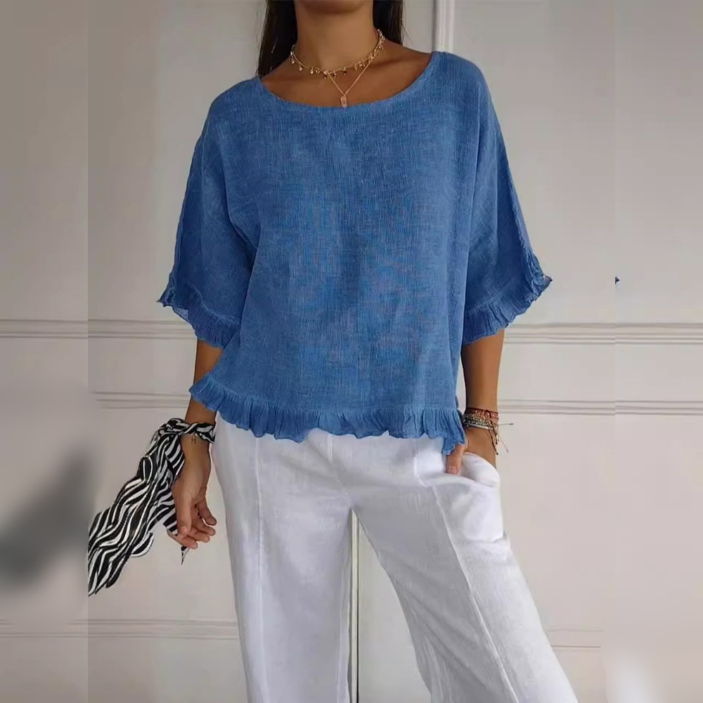 Emmeline | Women's Casual Elegant Blouse with Ruffle Detail