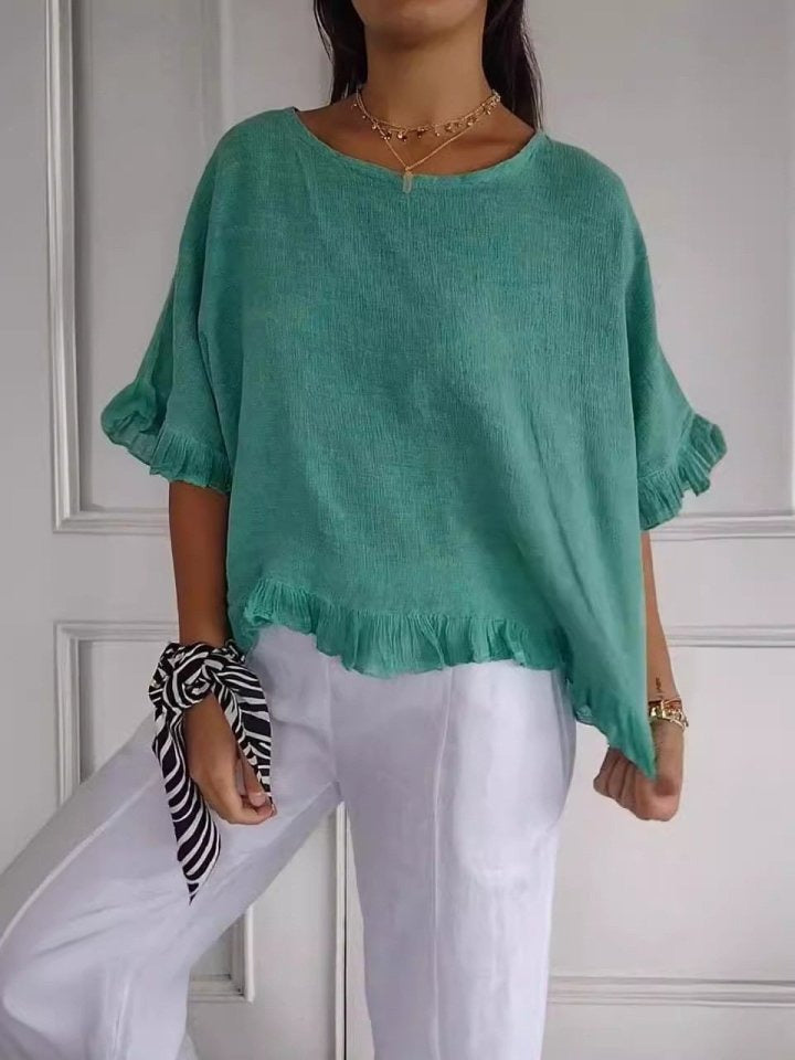 Emmeline | Women's Casual Elegant Blouse with Ruffle Detail