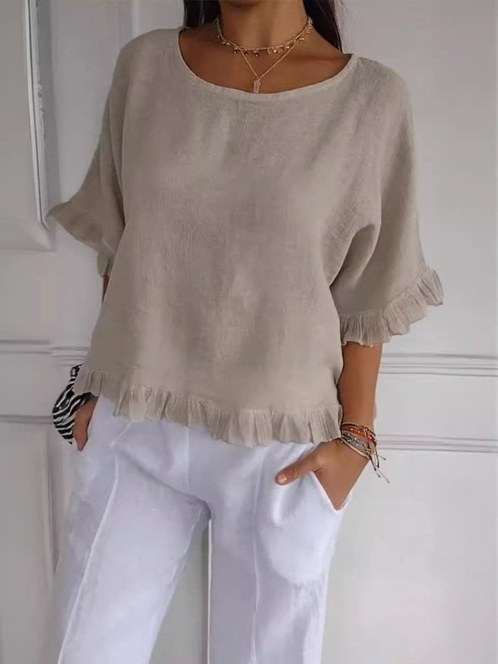Emmeline | Women's Casual Elegant Blouse with Ruffle Detail