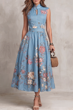 Verity | Women's Sleeveless Floral Midi Dress