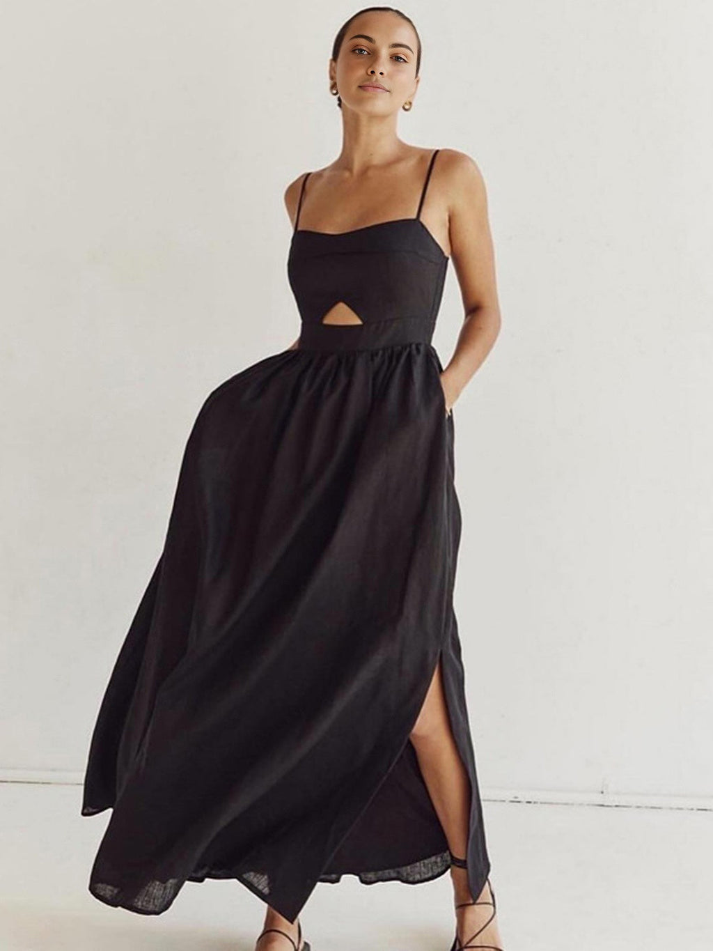 Cassidy | Heart Collar Maxi Dress