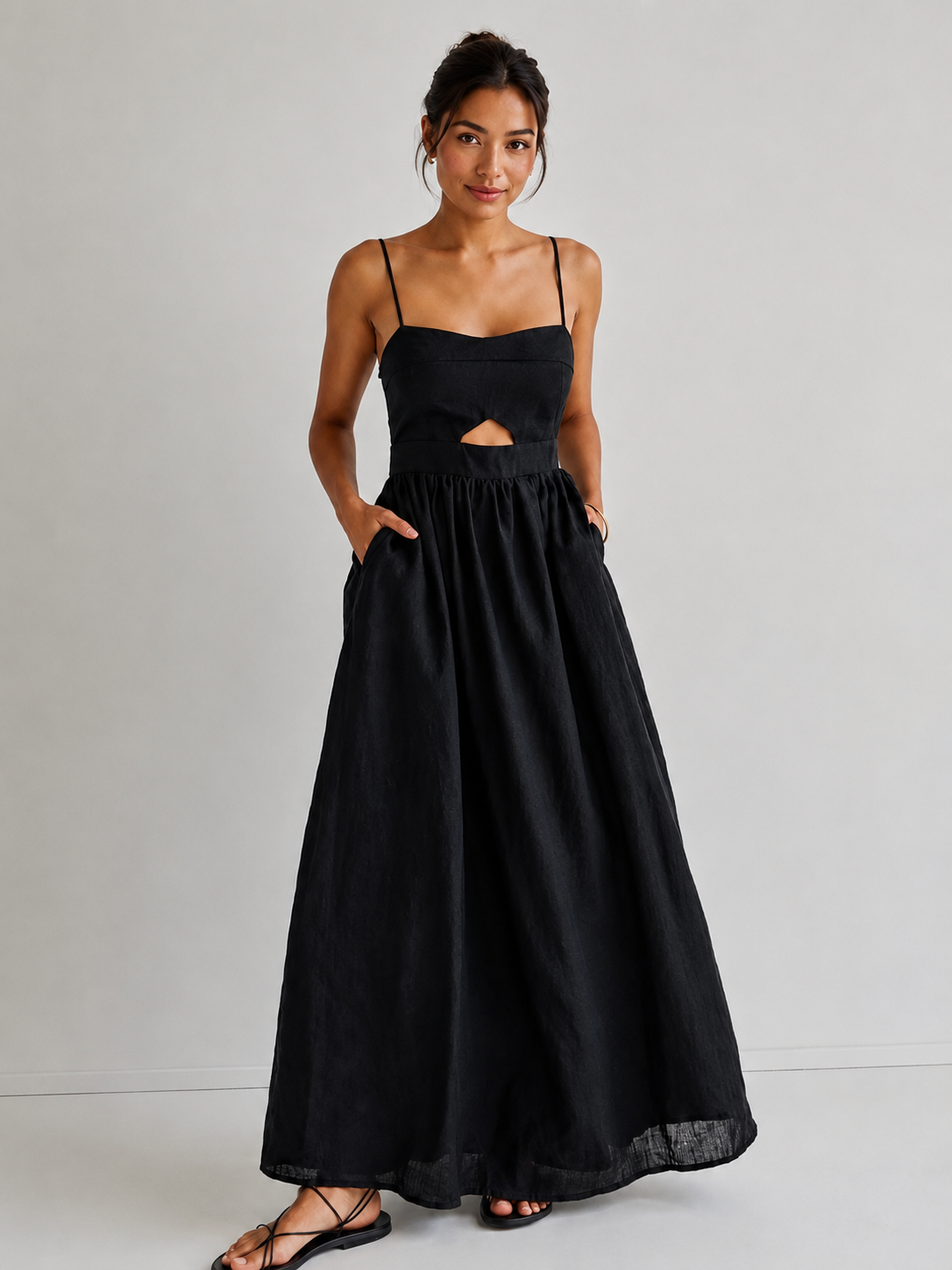 Cassidy | Heart Collar Maxi Dress